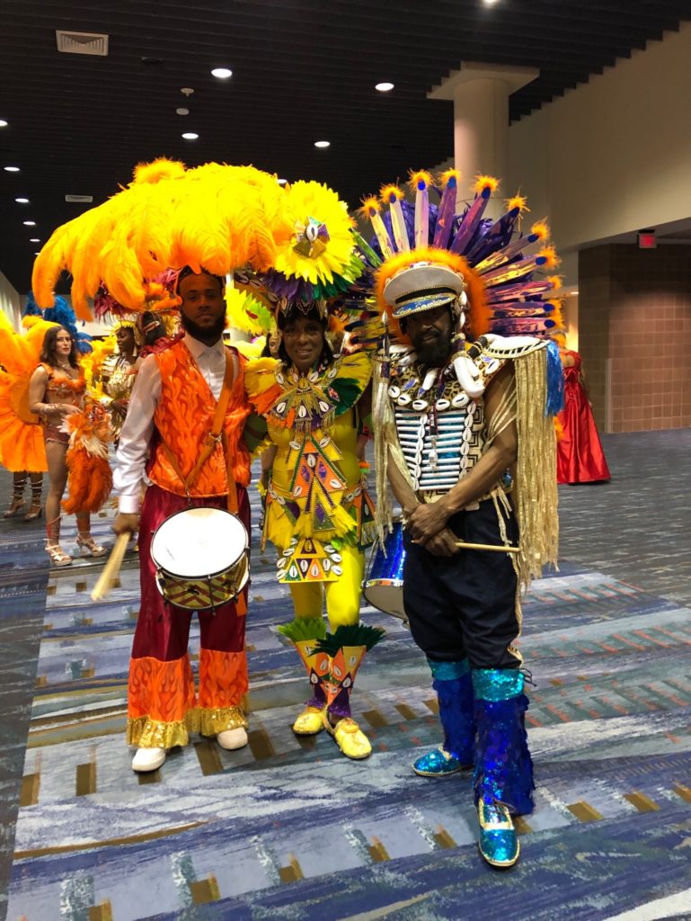 Casa Samba performers in full carnival regalia